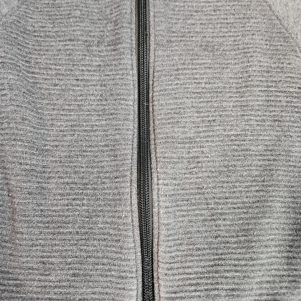 Under Armour Girls Large Gray Ribbed Fleece Full Zip Hoodie Sleeve Spellout - Picture 4 of 12
